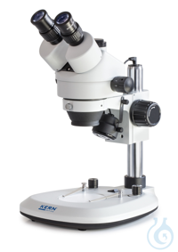Stereo-Zoom Mikroskop Binokular, Greenough; 0,7-4,5x; HWF10x20; 3W LED Die KERN OZL 463-Serie...